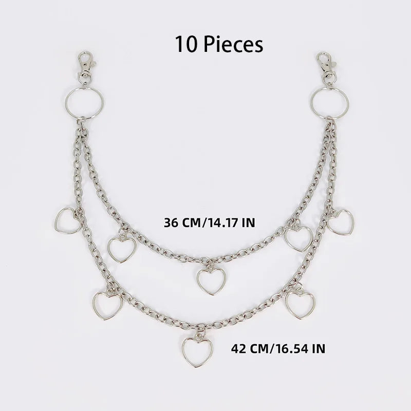 Star Double Layer Waist Chain Mens Decorative Pant Chain Jeans Trouser Chains Hip Hop Rock Chain Punk Retro Belt Chain