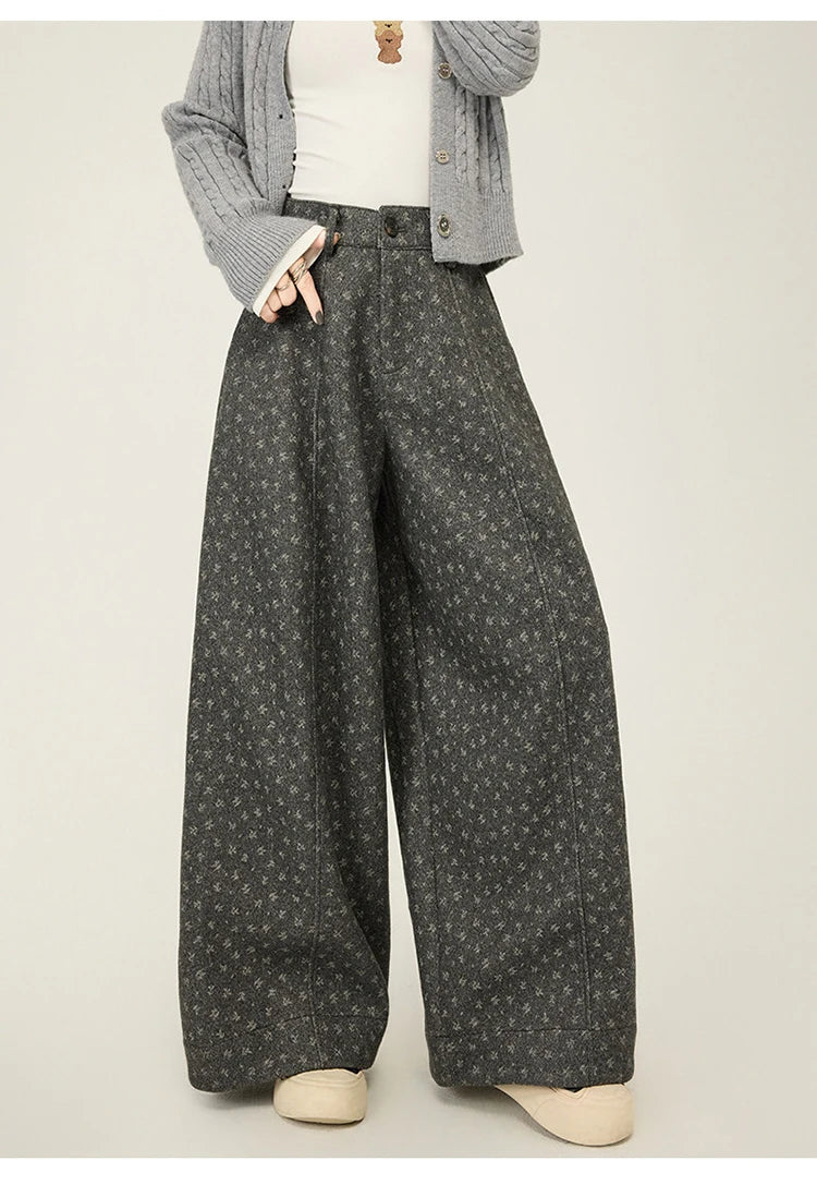 PENDRA Lazy Floral Woolen Pants