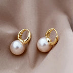 PENDRA Hoop Gold Pearl Earrings