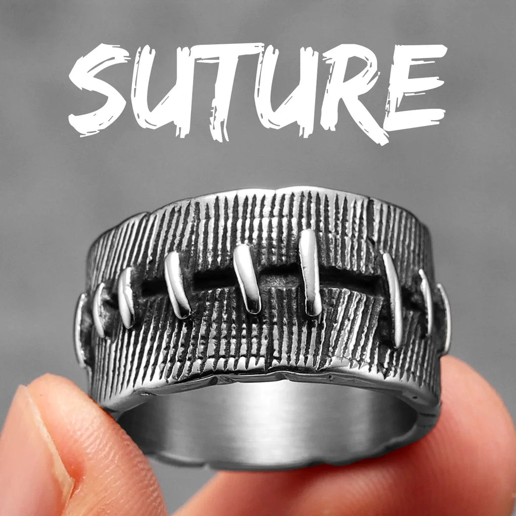 PENDRA Suture Rock Stranger Steel Ring