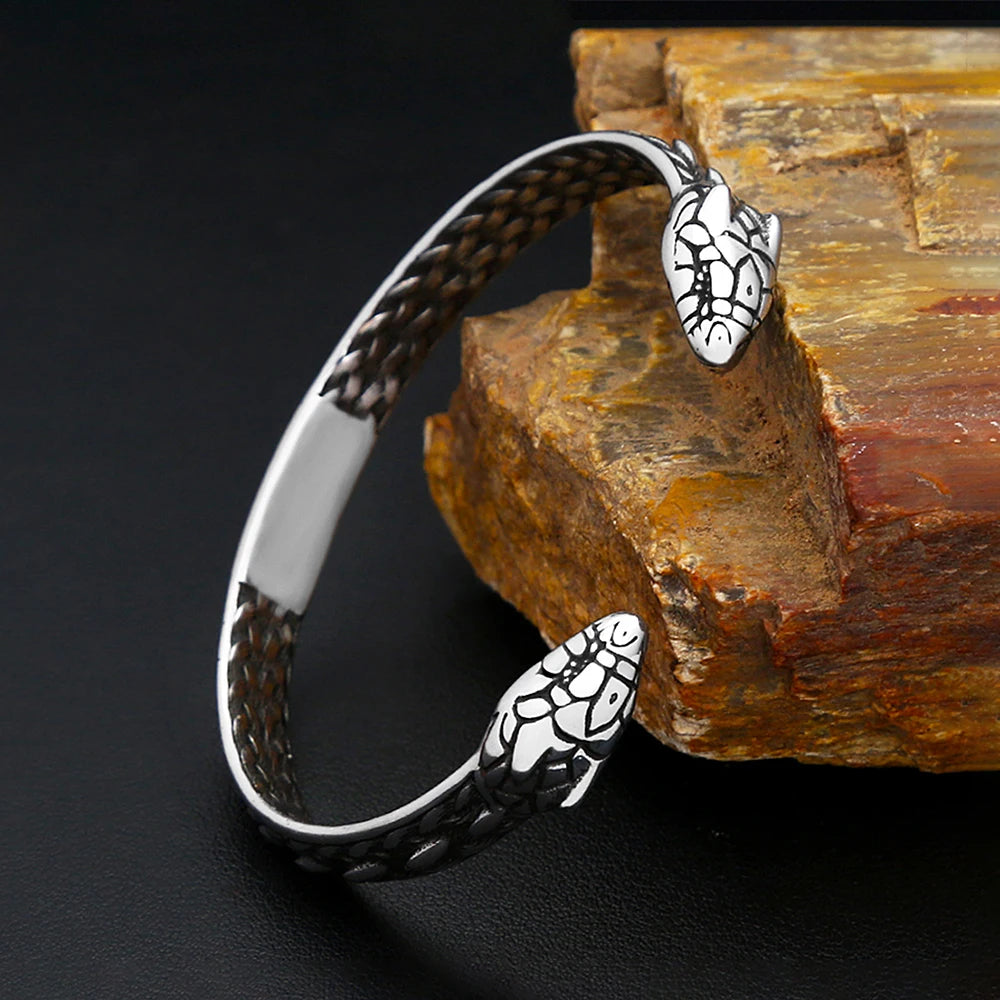 PENDRA Twin Serpent Adjustable Cuff Bracelet
