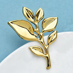 PENDRA Leafelle Stainless Steel Leaf Brooch