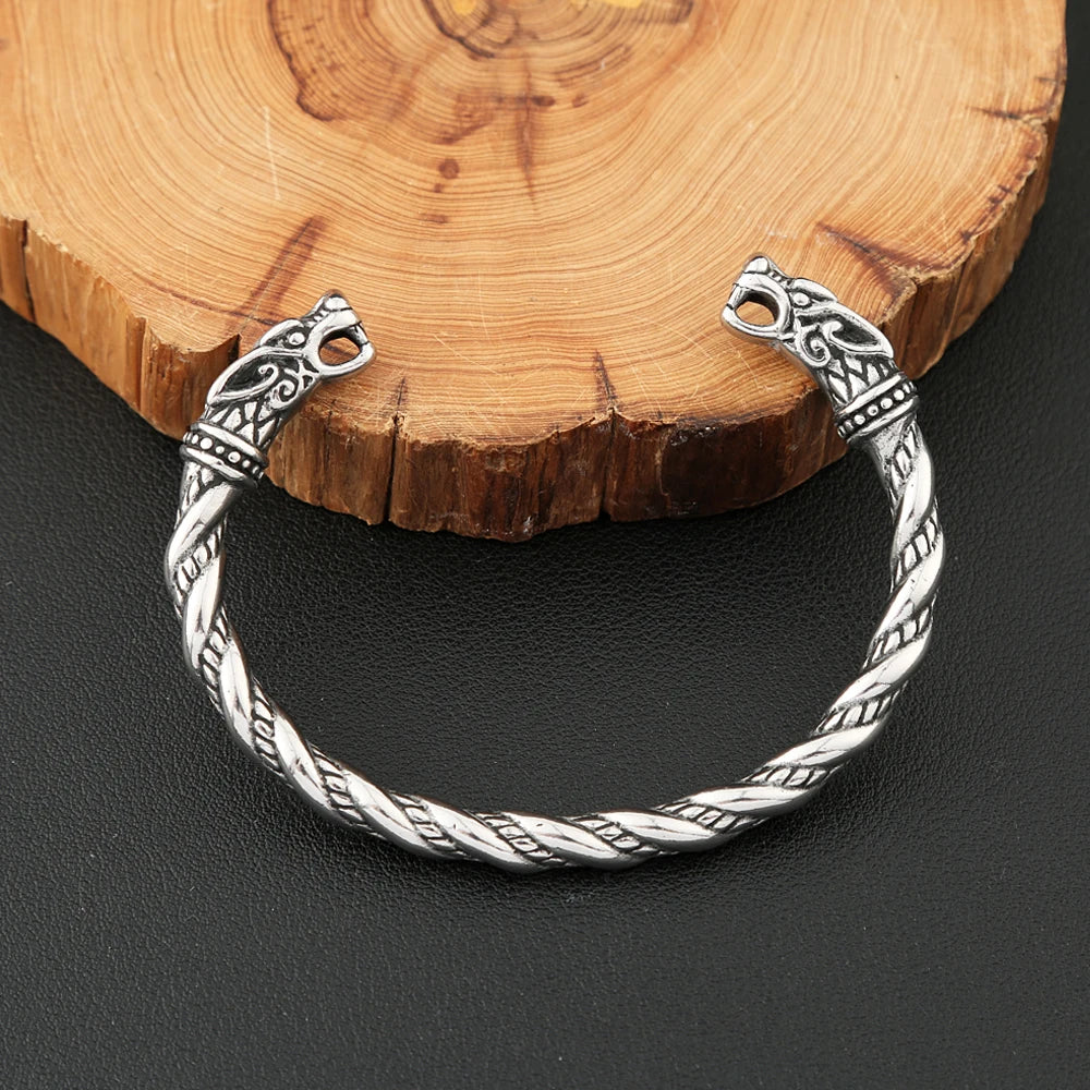 PENDRA Valknor Stainless Steel Double Dragon Bracelet