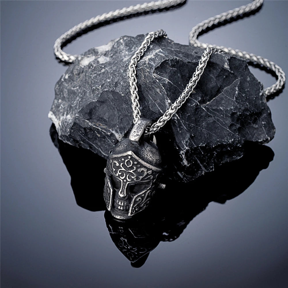 PENDRA Warrior Helmet Vintage Necklace
