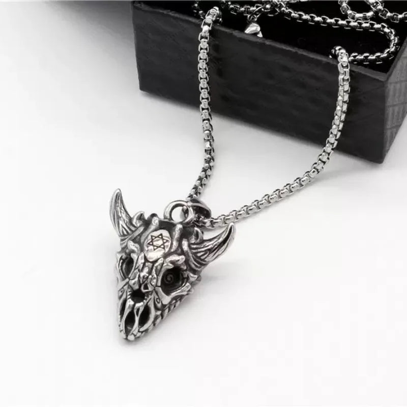 PENDRA Dragonskull Vintage Flying Dragon Skull Pendant