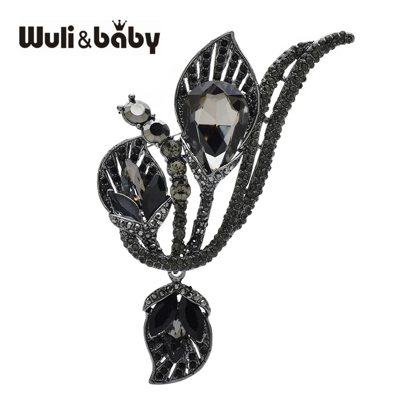 PENDRA Lilia Crystal Lily Flower Brooch