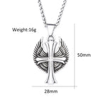 PENDRA Angelcross Memorial Cross with Angel Wings Pendant