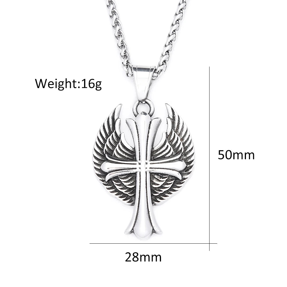 PENDRA Angelcross Memorial Cross with Angel Wings Pendant
