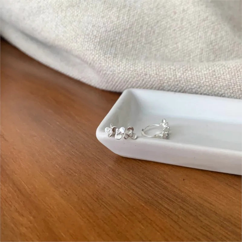 VENTFILLE 925 Sterling Silve Flower Earring for Women Irregular Versatile Daily Office Sweet Romantic Jewelry Gift Dropshipping