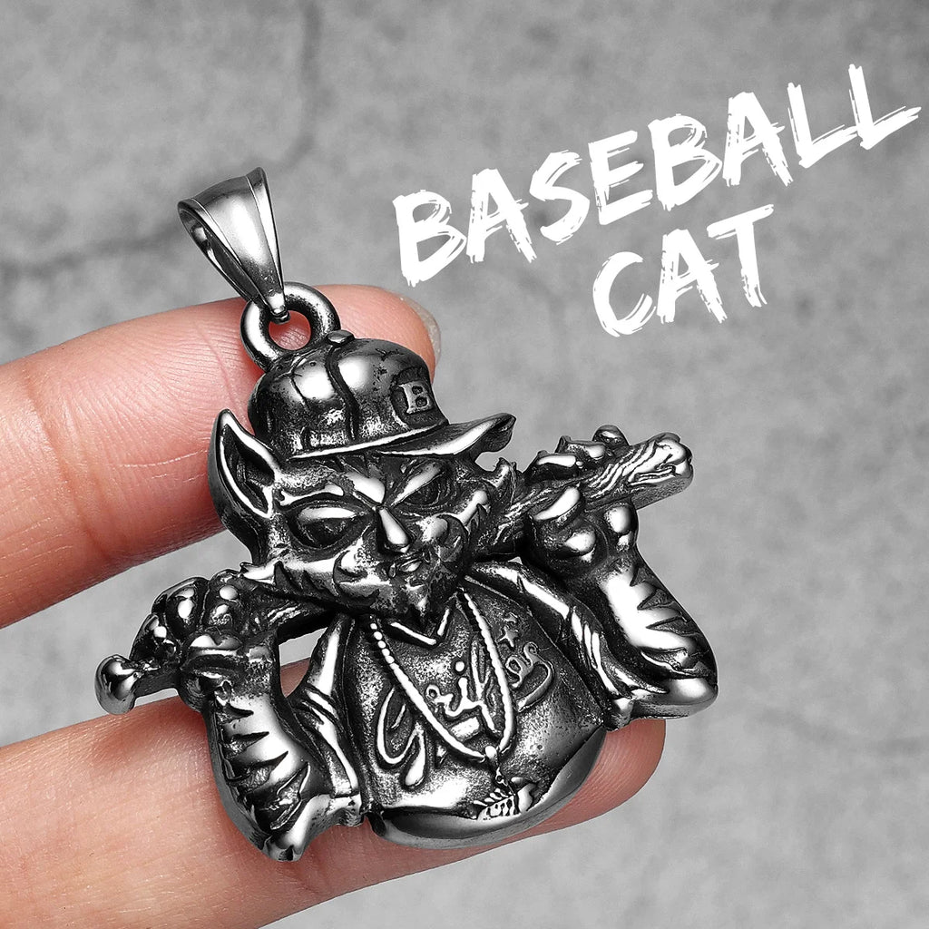PENDRA Baseball Cat Streetwear Steel Necklace