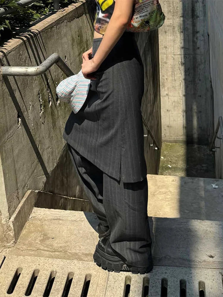 PENDRA Striped Fart Curtain Pants