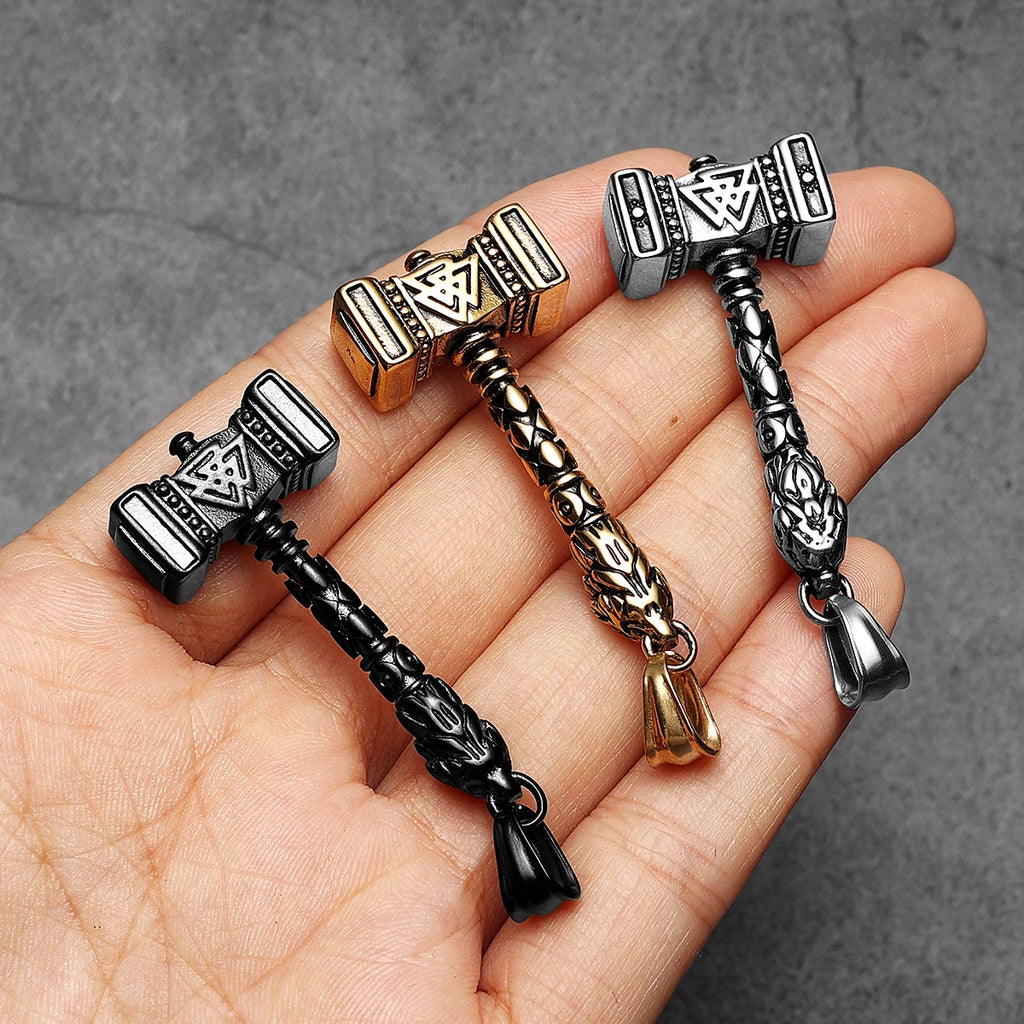 PENDRA Thor's Hammer Steel Necklace