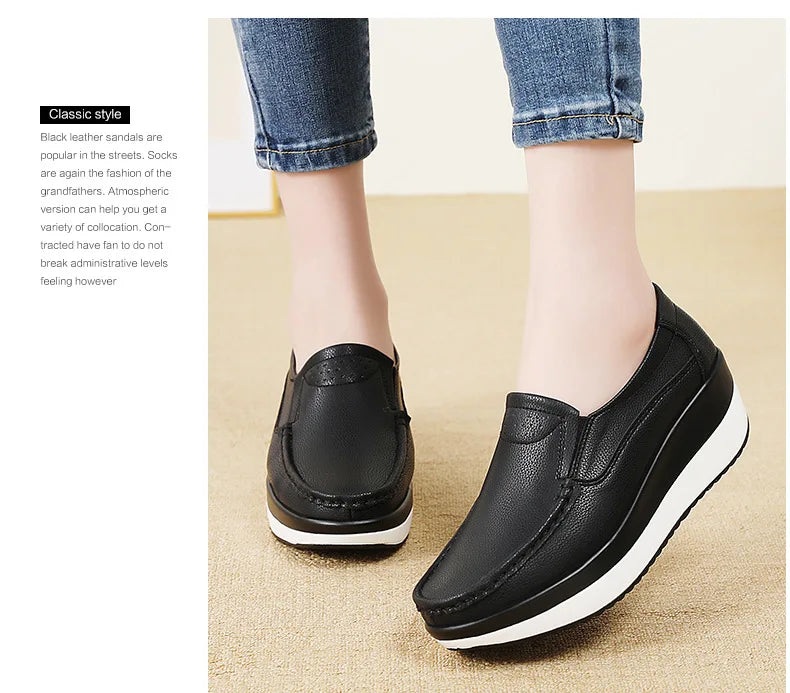 PENDRA Leather Sports Platform Shoes