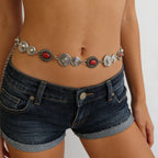 PENDRA Heraara Metal Silver Luxury Waist Chain Belt