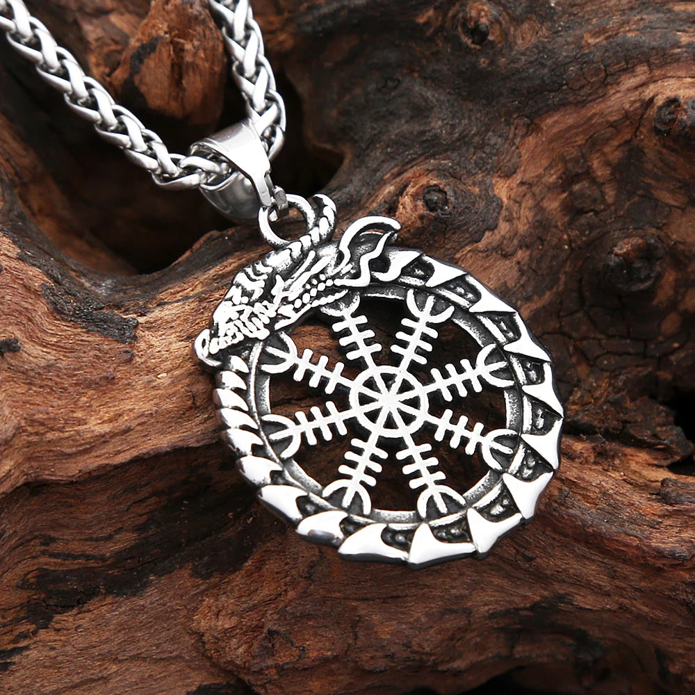 PENDRA Ouroboros Viking Dragon Snake Pendant Necklace