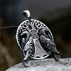 PENDRA Ravenodin Viking Double Ravens Pendant Necklace