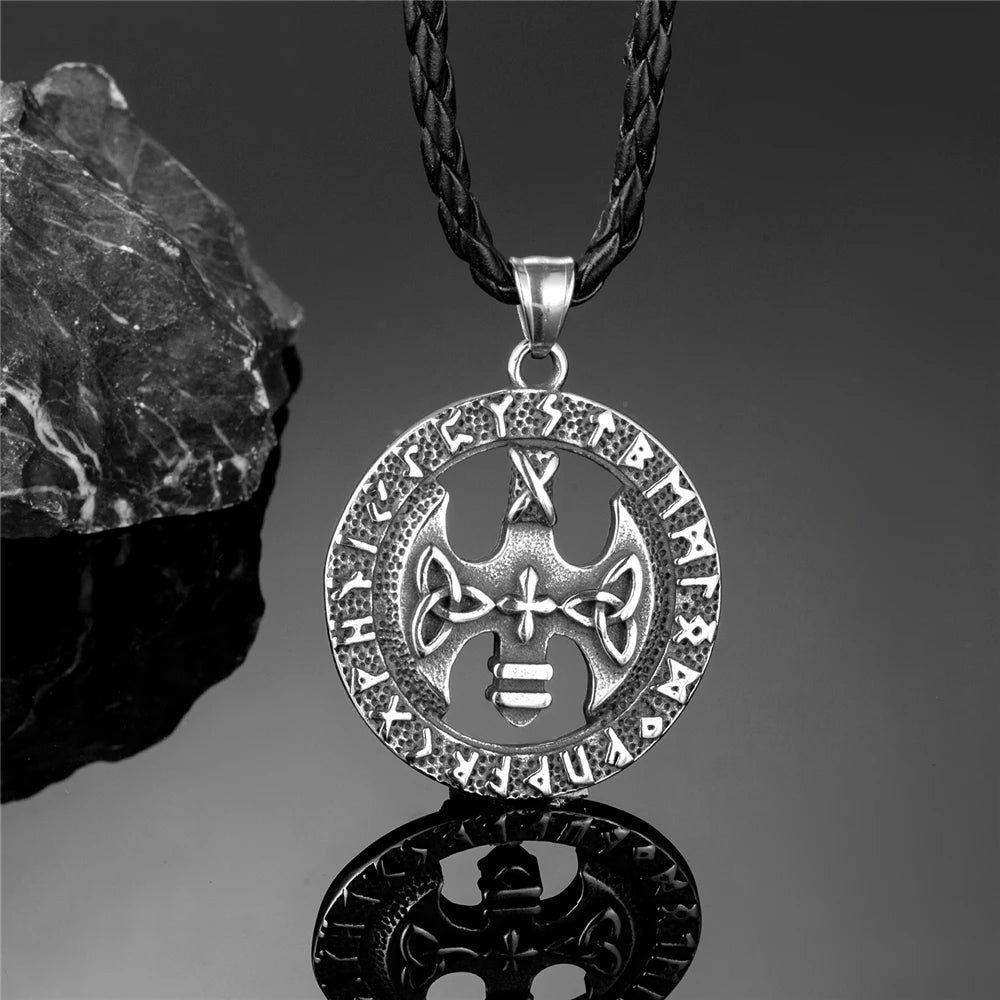 PENDRA Celtic Knot Norse Steel Necklace