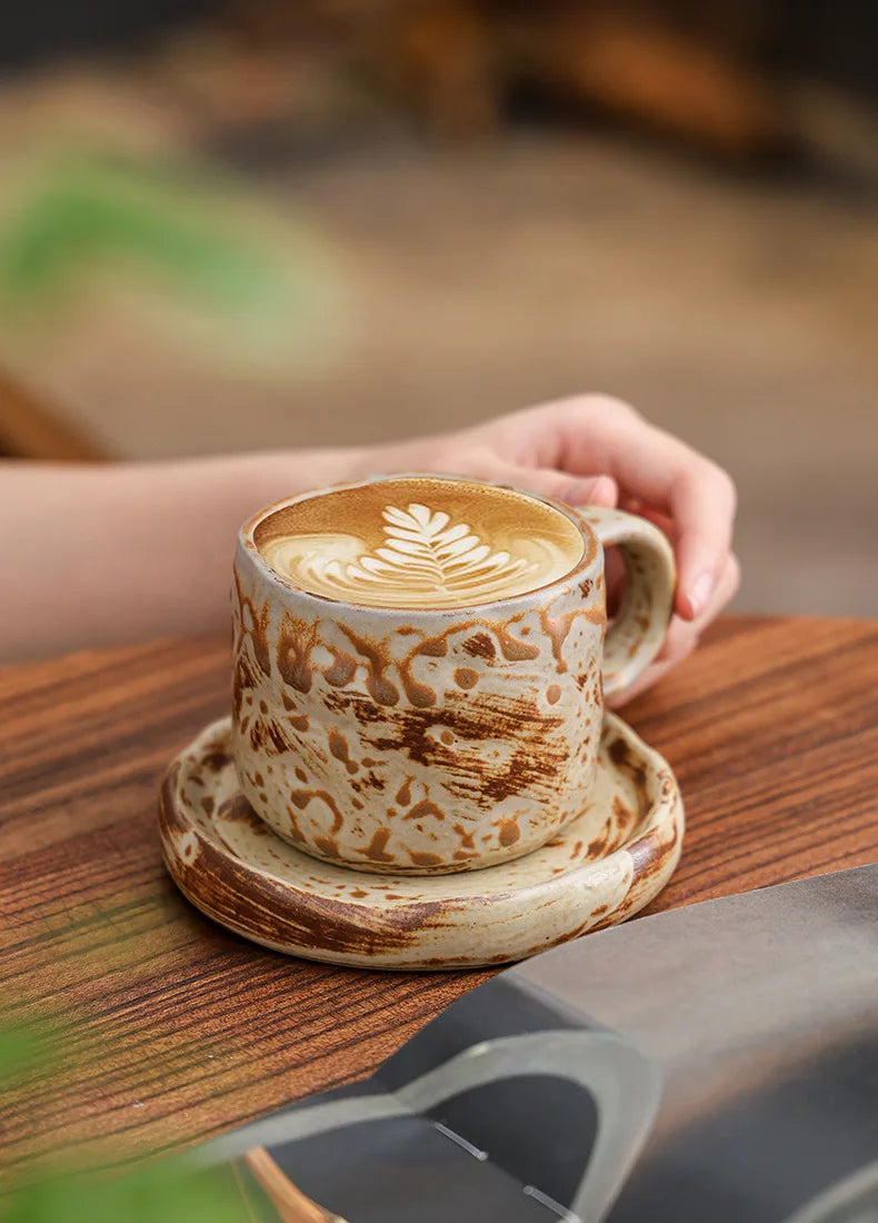 Retro kiln-changed ceramic coffee cup, Japanese handmade style ins style desktop coffee cup multi-color optional