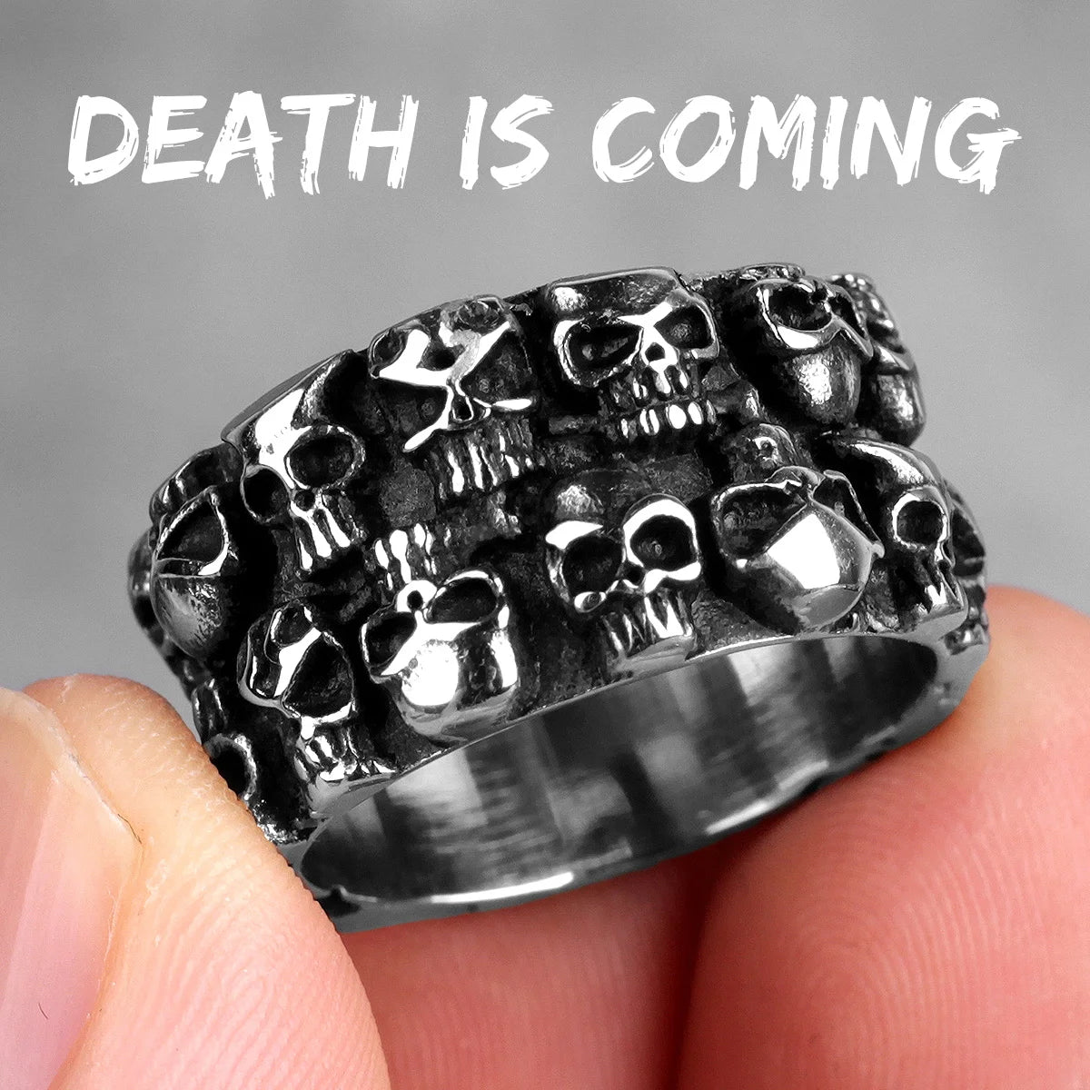 PENDRA Punk Gothic Skull Ring