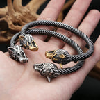 PENDRA Wolfduo Vintage Viking Double Wolf Bracelet