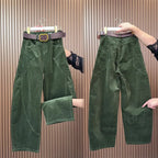 PENDRA Curved Cut Woolen Wide Leg Pants