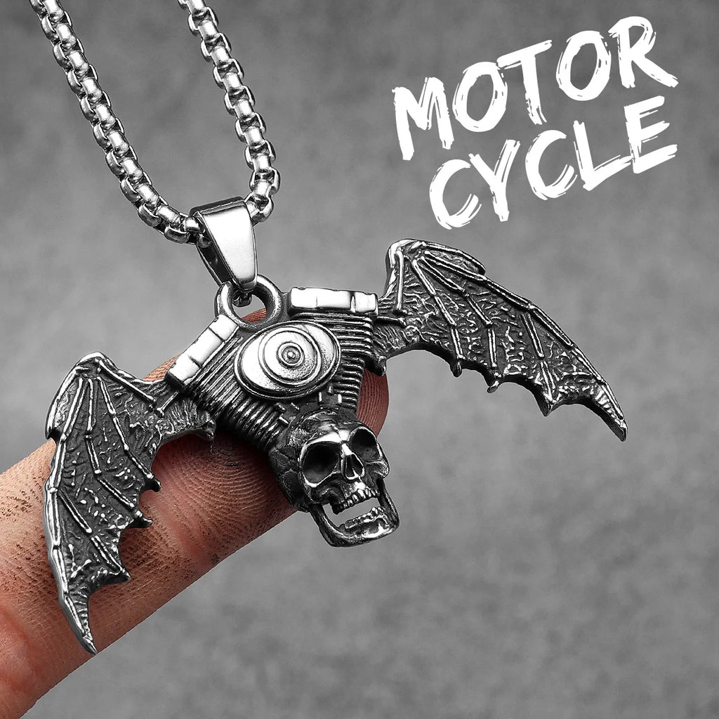 PENDRA Rider Motorcycle Rock Steel Necklace