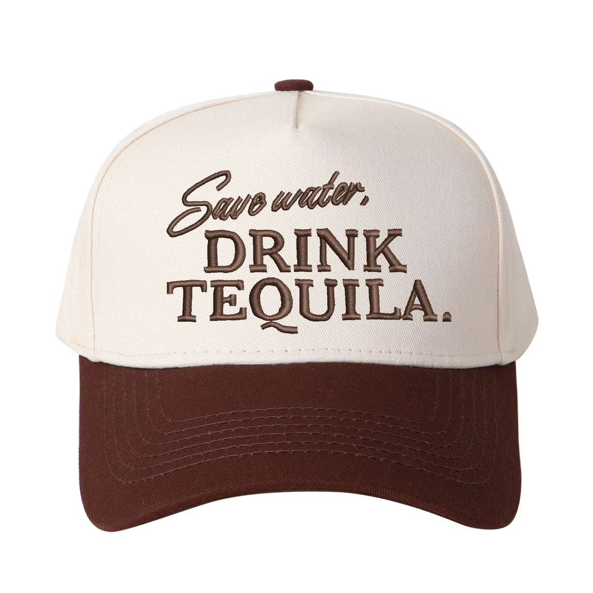 Save Water Drink Tequila Vintage Trucker Hat | Margaret, Apero, Espresso Theme | Adult Premium Trendy Baseball Cap