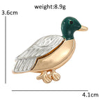 PENDRA Lovely Enamel Duck Brooch