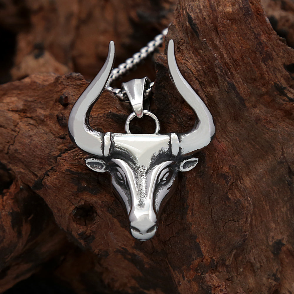 PENDRA Bullforge High Polish Stainless Steel Bull Pendant