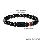 Men's Zodiac Bracelet,Red Agate Black Beaded Bracelets,Casual Birthday Gifts to BBF Son