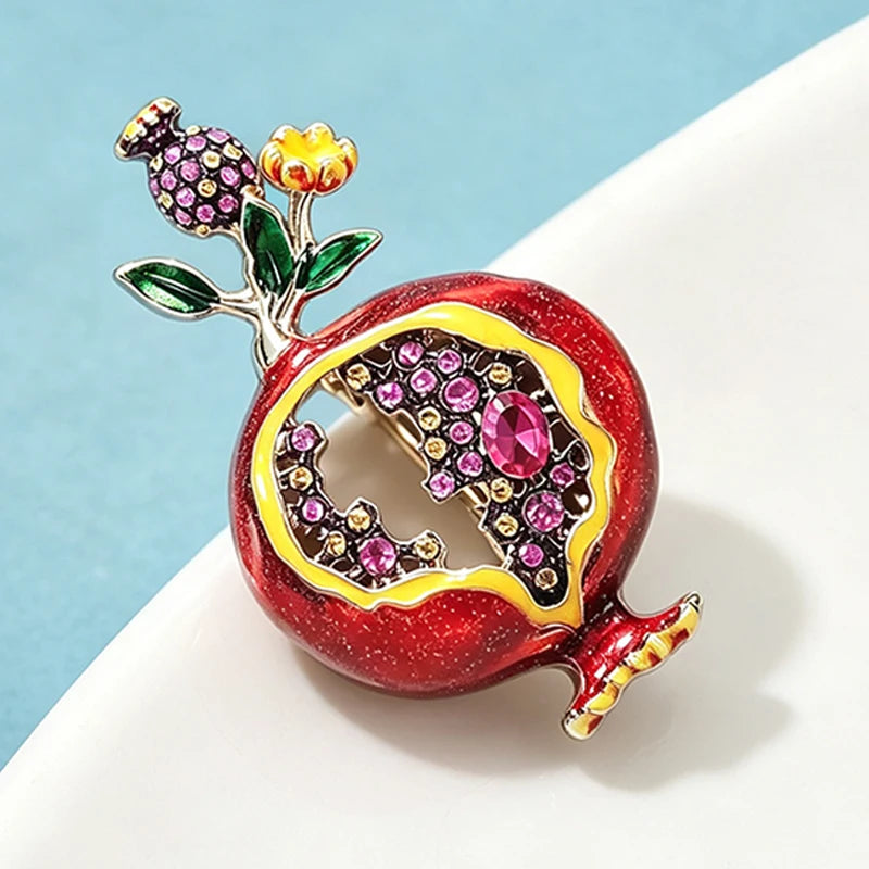 PENDRA Pomella Big Enamel Pomegranate Brooch