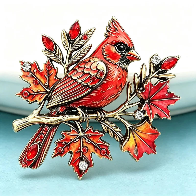 PENDRA Perched Songbird Vintage Rhinestone Brooch