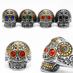 316L Stainless Steel Skull Gothic Religious Cross Man Men Rings Punk Rock Gothic For Biker Male Boy Jewelry Accessories Gift