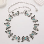 PENDRA Seraina Metal Silver Boho Waist Chain Belt