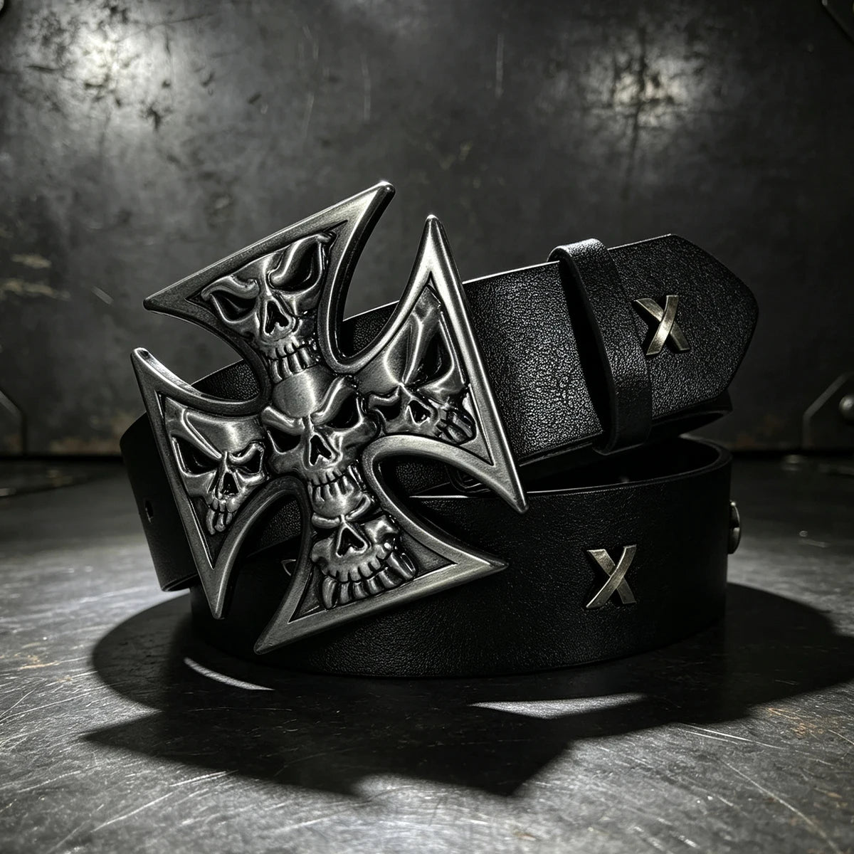 Men's Punk Style X Rivet Decorated Heavy Metal Belt Women Casual Fashion Jeans Decorative Belt-Rock Gothic Y2k Belts For Women