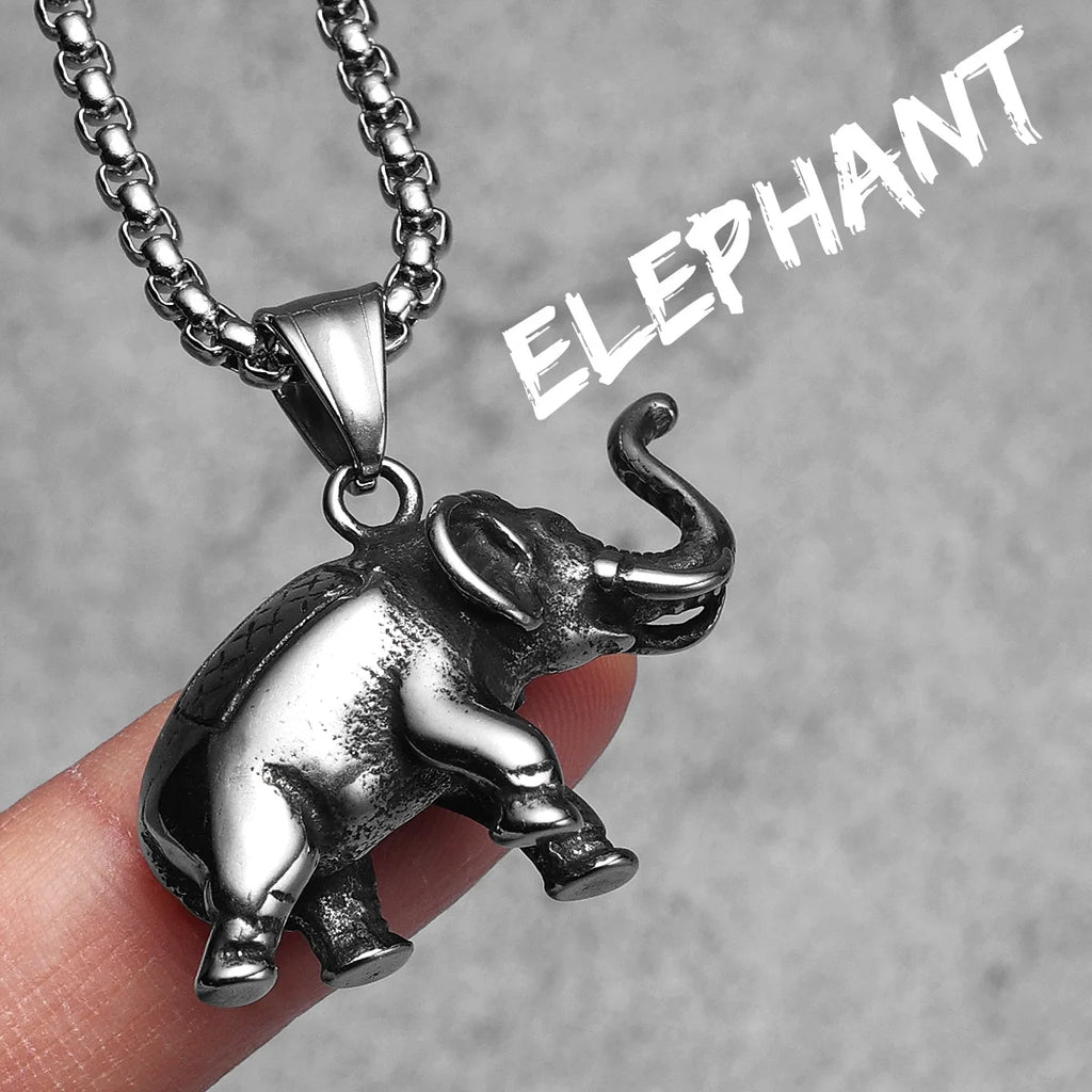 PENDRA Elephant Animal Steel Necklace
