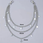PENDRA Crossstar Layered Waist Chain Keychain