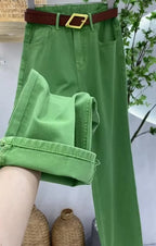PENDRA Greenwash High Waist Wide Leg Jeans