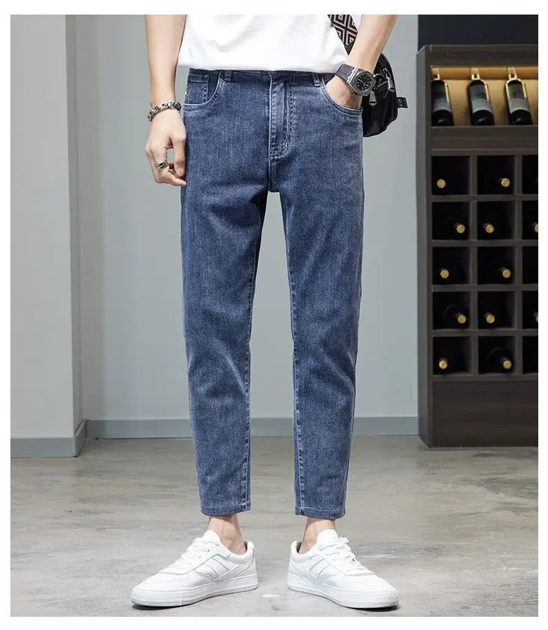 Comfortable Stylish Trendy Luxury Men's Jeans 2023 Summer Blue Cowboy Classic Jeans Casual Stretch Luxury Denim Pants for Men