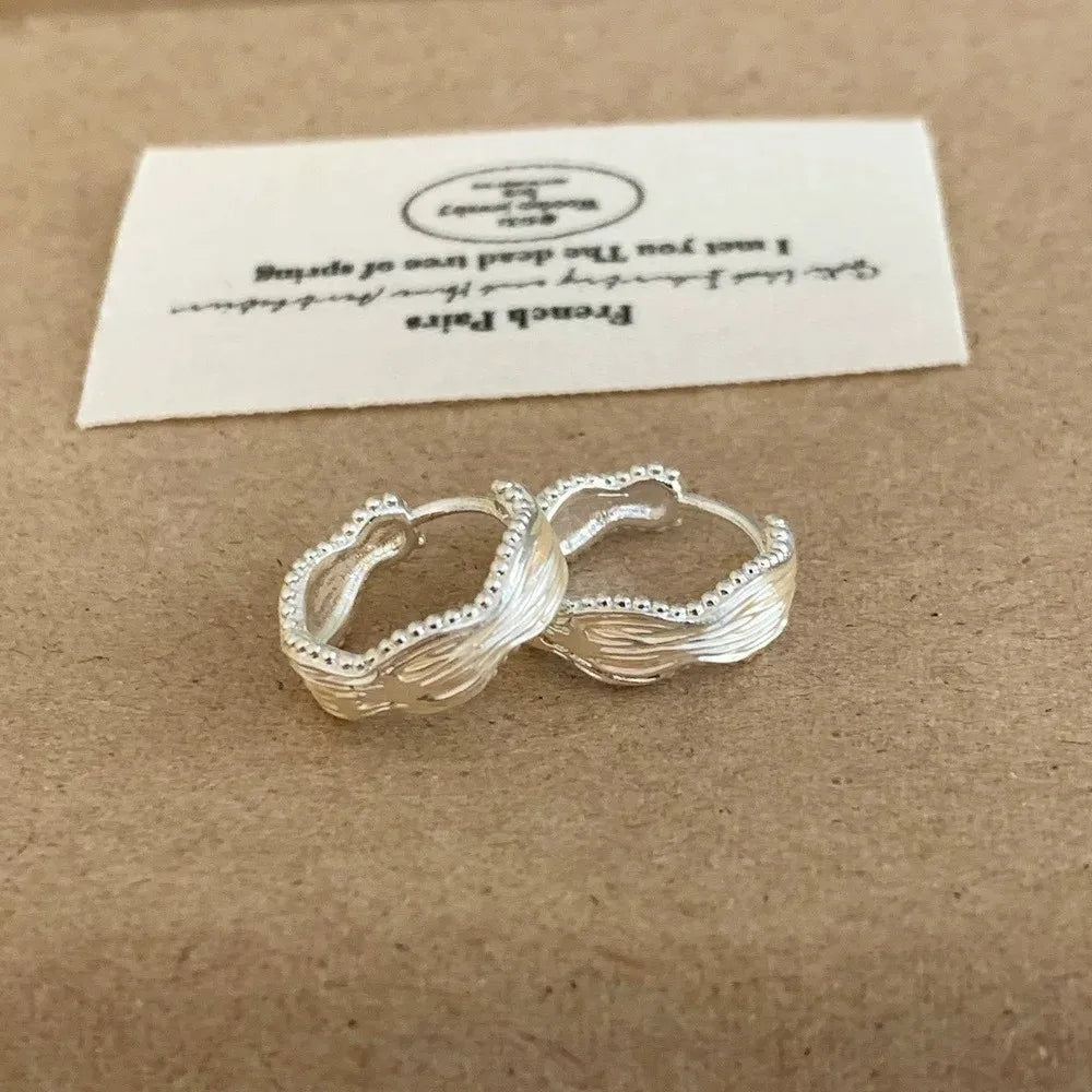 VENTFILLE 925 Sterling Silver Hoop Earring for Women Black Agate Hip Hop Versatile Big Bohemia Punk Jewelry Gift Dropshipping