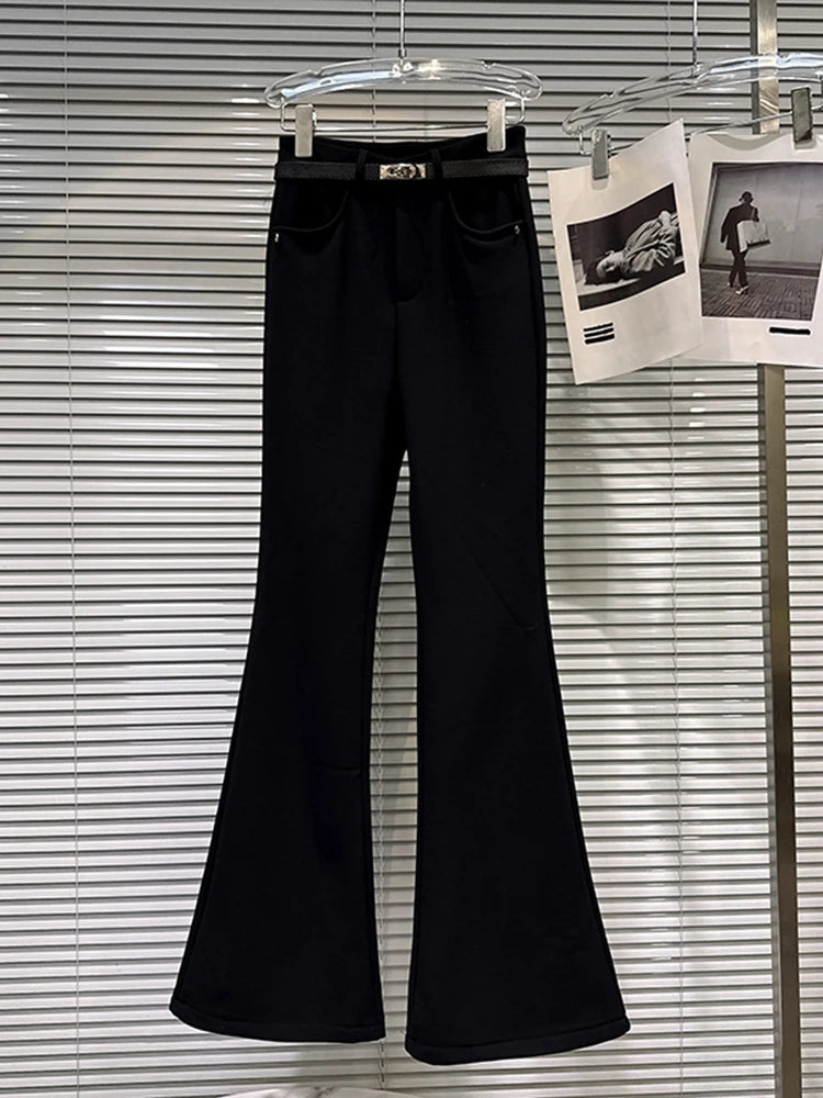 PENDRA Micro Flared Velvet Pants