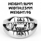 PENDRA Devil Mouth Teeth Steel Ring