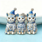 PENDRA Trio Christmas Cat Brooch