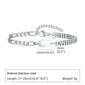 Initials Bracelets for Men Women Couple,Alphabet A-Z 26 Letter Stainless Steel Chain Link Wristband,Valentine's Day Gift for BBF