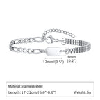 Initials Bracelets for Men Women Couple,Alphabet A-Z 26 Letter Stainless Steel Chain Link Wristband,Valentine's Day Gift for BBF