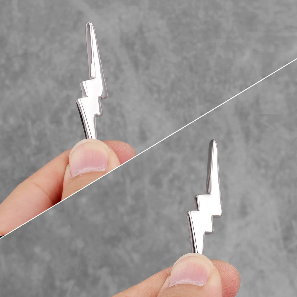 Lightning Thunder Long Men Necklaces Pendants Chain Punk for Boyfriend Male Stainless Steel Jewelry Creativity Gift Wholesale