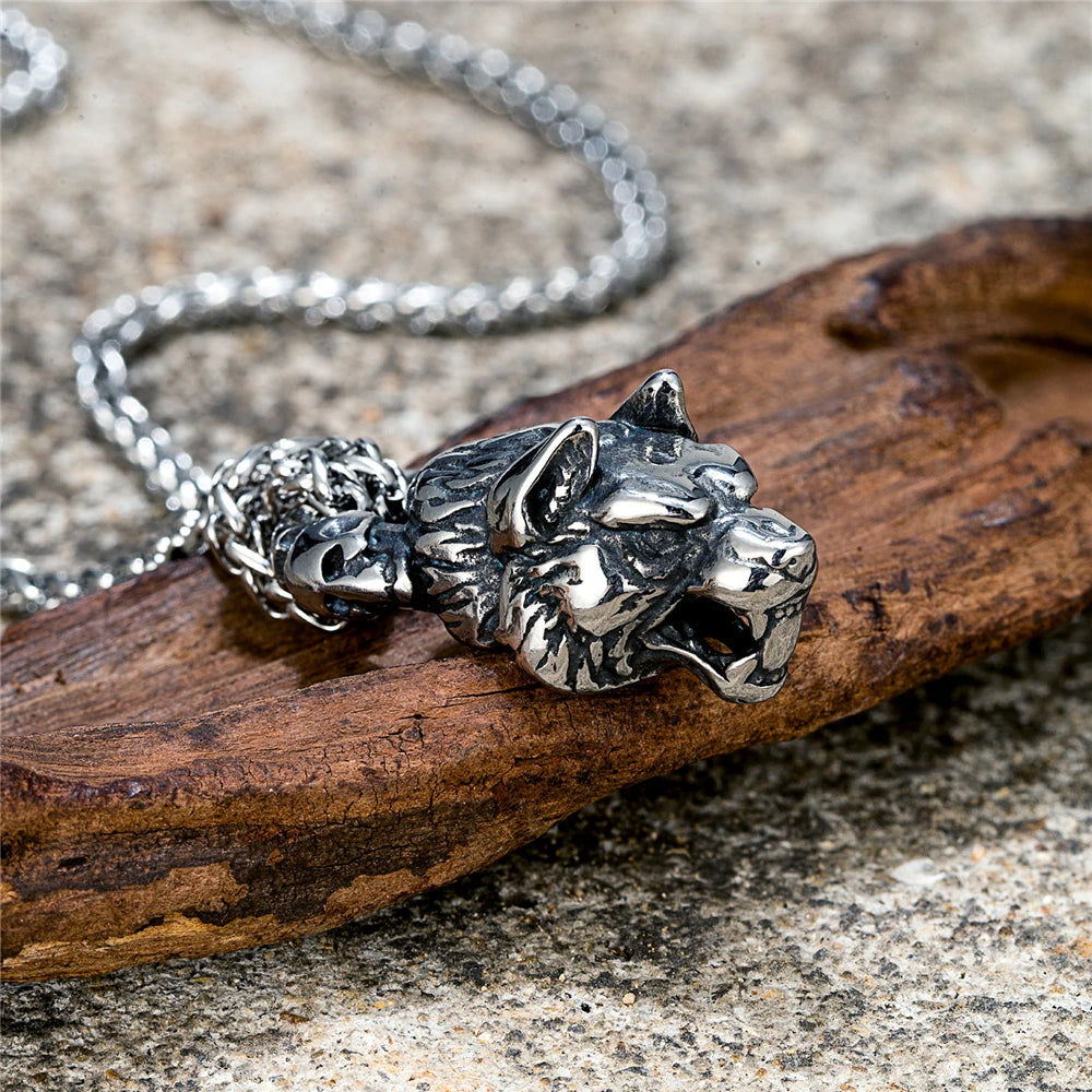 PENDRA Wolf Vintage Celtic Necklace