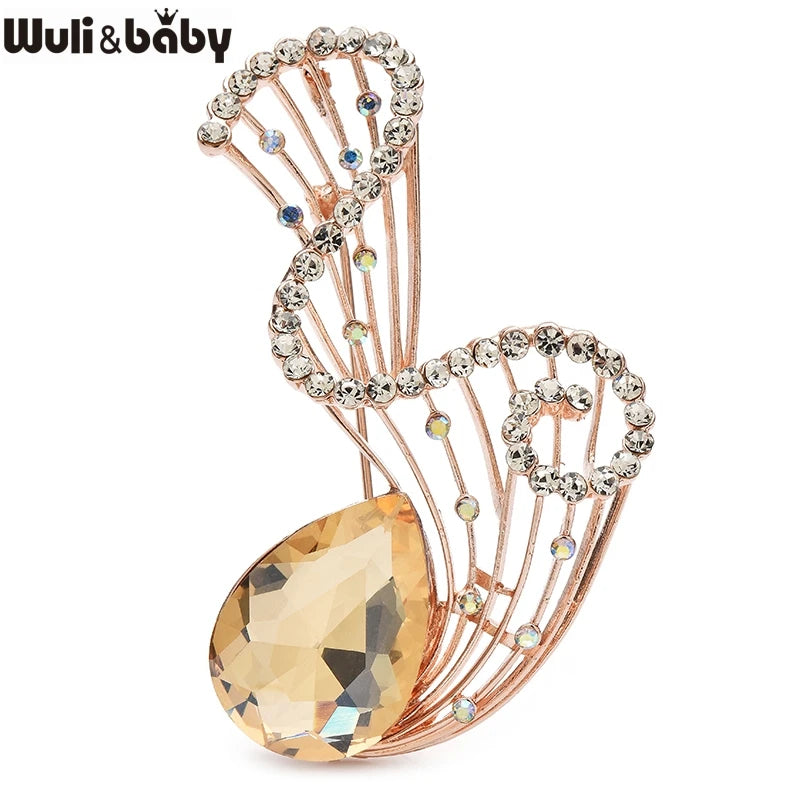 PENDRA Ripplea Water-Drop Geometric Flower Brooch