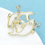 PENDRA Oceanic Crystal Dolphin Brooch