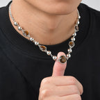 PENDRA Tiger Beaded Splicing Beaded Necklace
